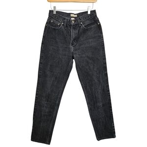 Vintage 27" waist Liz Claiborne tapered leg mom jeans washed black denim